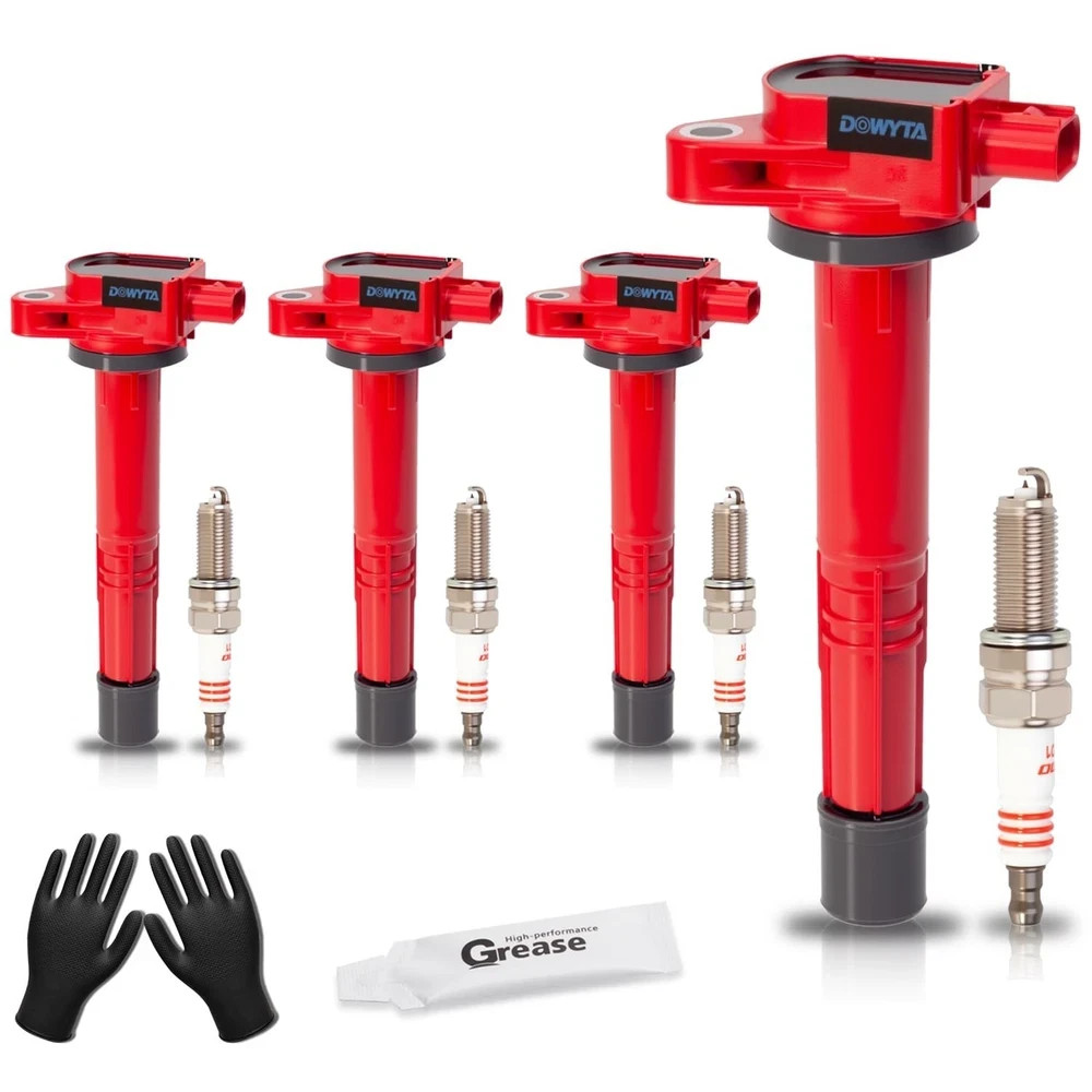 Set of 4 Upgraded Ignition Coil Pack and Iridium Spark Plugs fits for Honda C...