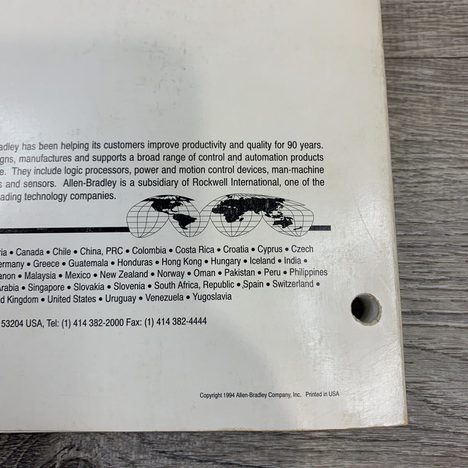 Allen-Bradley Publication Index Catalog Cross Reference User Manual 1994