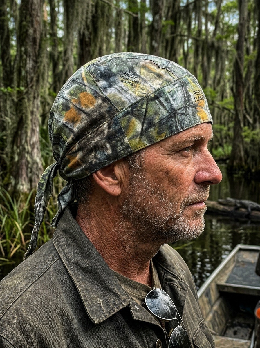 Reel Angler Green Camo Camouflage  Doo Rag Durag Skull Cap Sweatband Capsmith