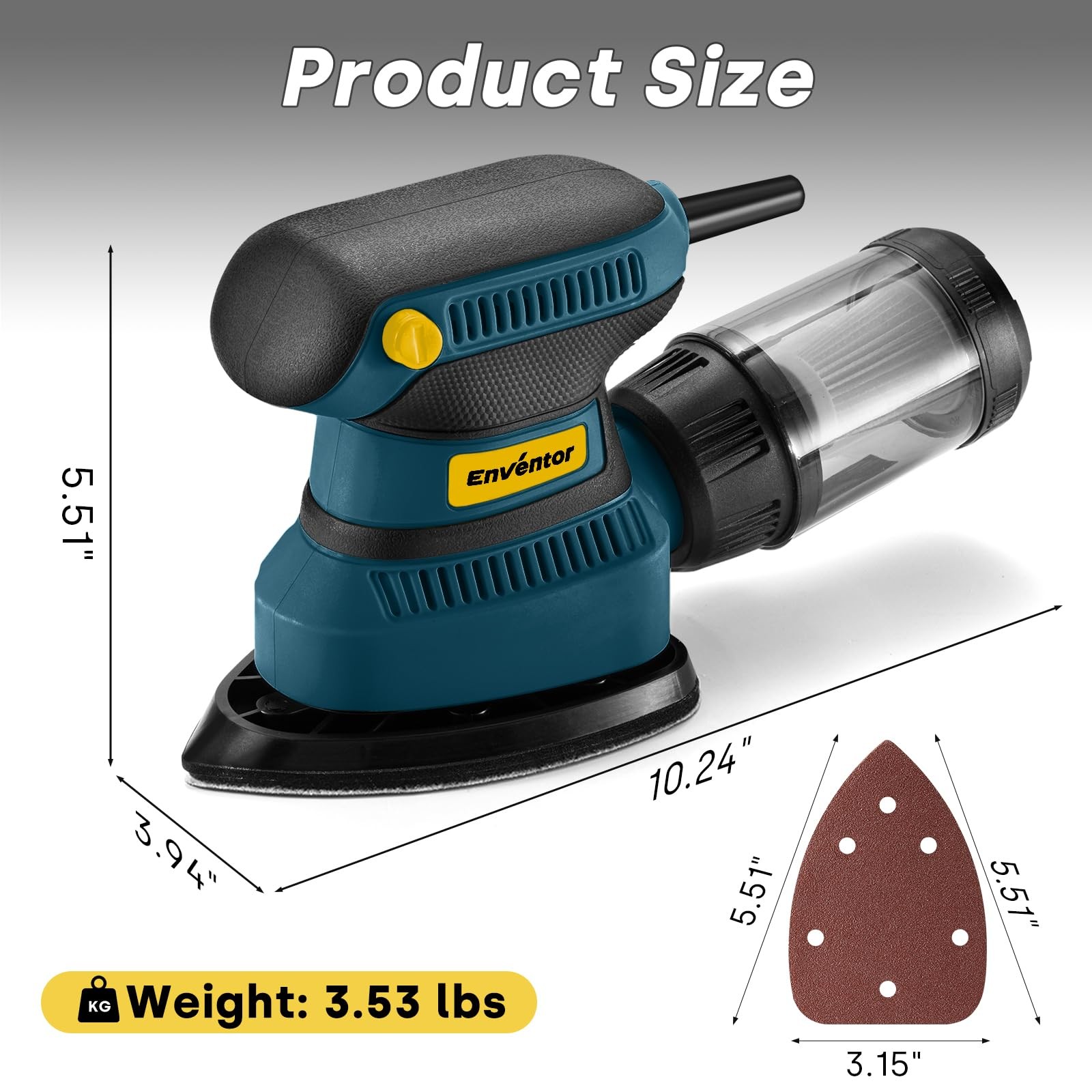 Detail Sander, 1.7A 210W Compact Electric Sander 15,000 RPM with 16Pcs Sandpa...