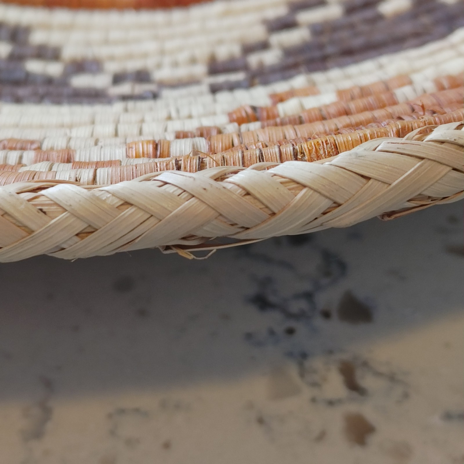 Hand Woven Basket Bowl Star Pattern 14.5"