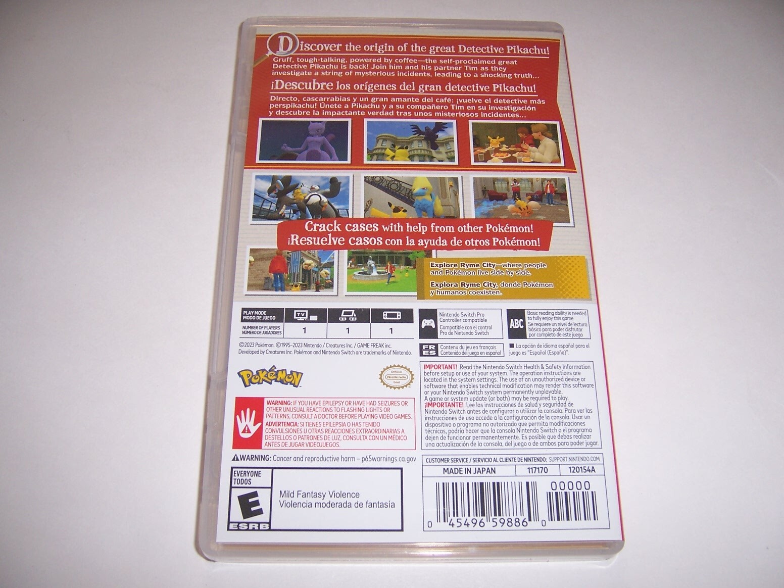 AUTHENTIC Replacement Case ONLY Box Nintendo Switch - Detective Pikachu Returns