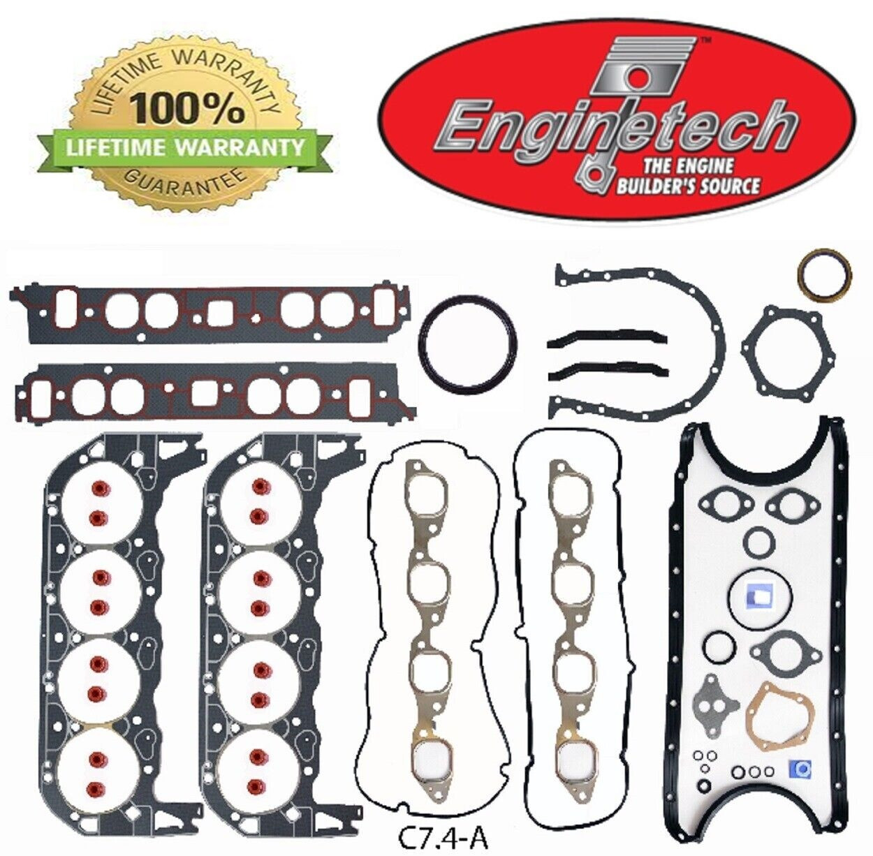 Chevy Chevrolet 454 7.4 Bbc Enginetech Overhaul Gasket Set 1991 - 1995