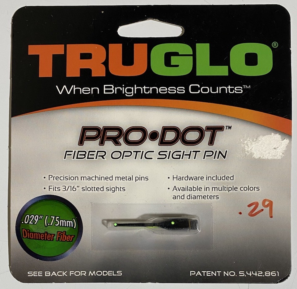 TruGlo Pro Dot Sight Pin .029 Green - Fiber Optic #TG842G Bowhunter Hunting New!