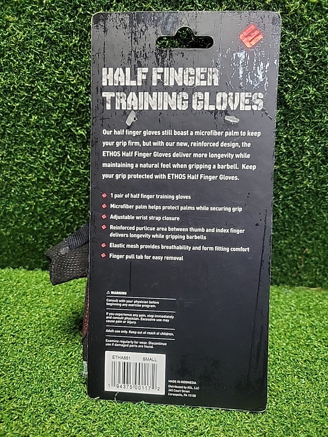 ETHOS Half Finger Training Gloves for Weight Lifting - Small