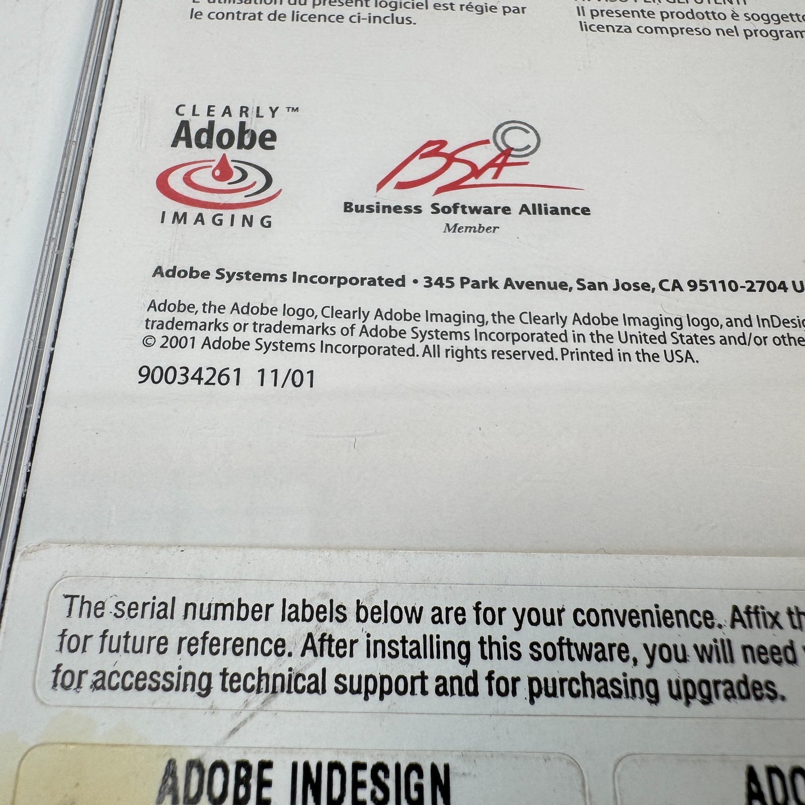 Adobe InDesign 2.0 Upgrade CD w/ Serial Number Macintosh