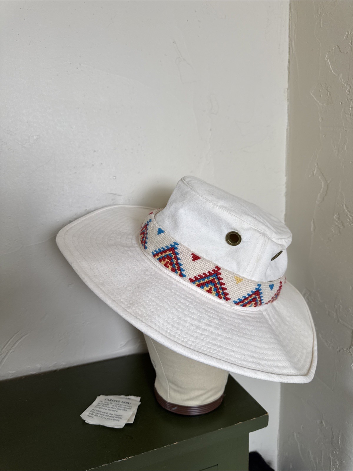 Vintage Tilley 100% Cotton Canvas Hat 7 1/4 Southwest Hatband Fishing Hiking