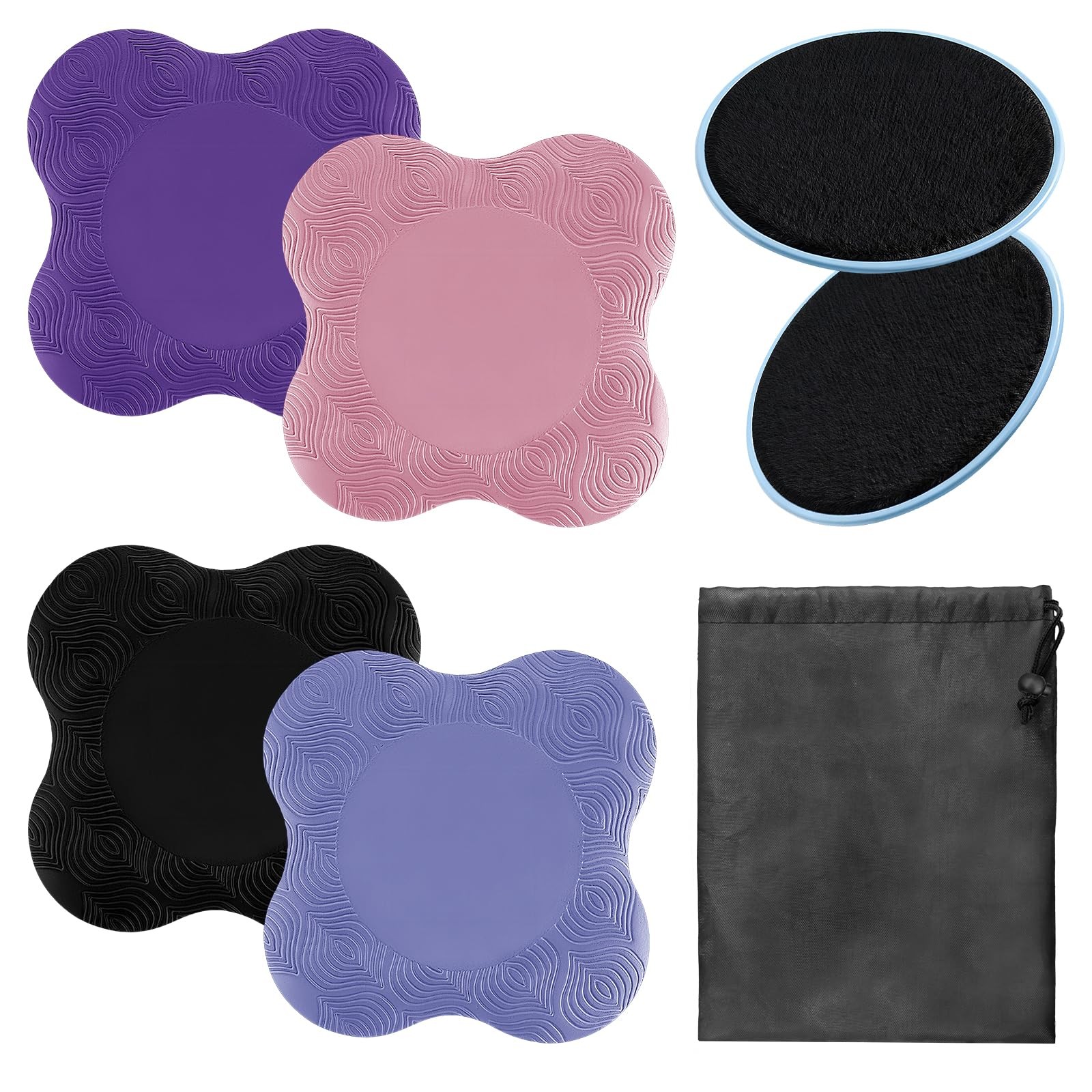 4 Pack Mixed Colors Yoga Knee Pads Mat Set Comfortable Kneeling Unisex