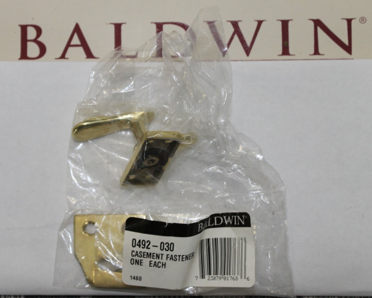 Baldwin Estate 0492-030 Solid Brass Casement Fastener in Polished Brass NEW
