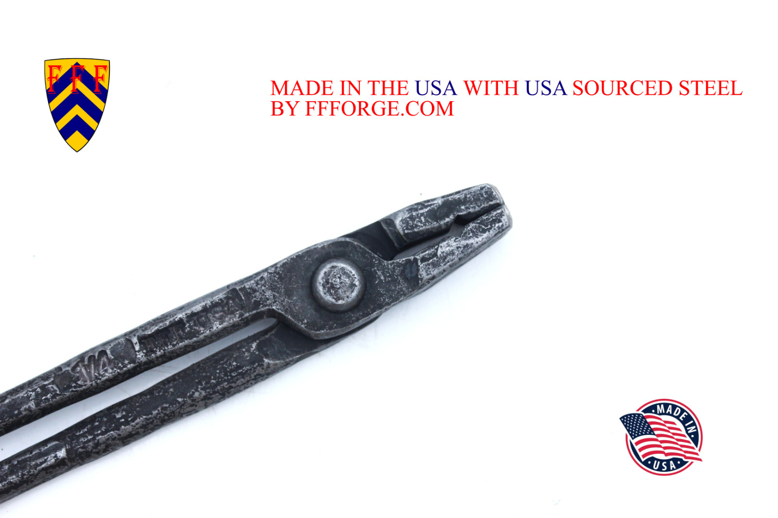 Fiery Furnace Blacksmith - 1/4-Inch Flat Jaw Tongs - MADE IN THE USA