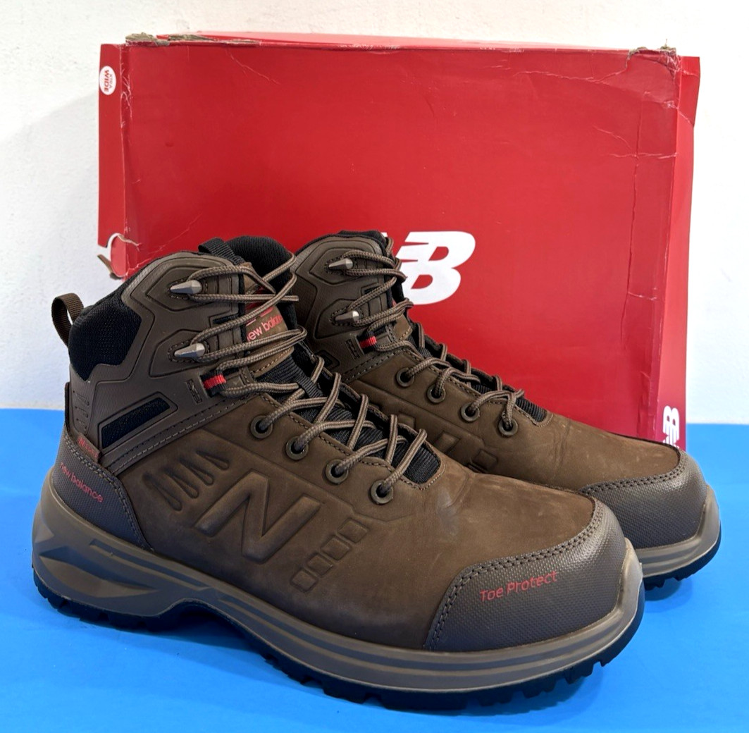 NEW 10 4E NEW BALANCE MENS CALIBRE SIDE ZIP COMP TOE BOOTS MIDCLBRBR CHOCOLATE
