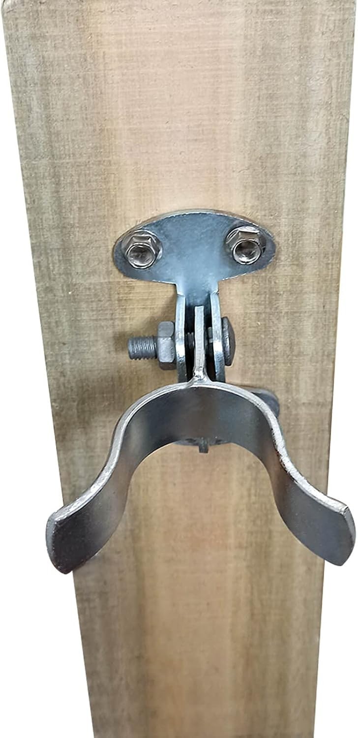 Flat Back Wall Mount Fork Gate Latch 1-3/8" Silver for Chain Link Fences