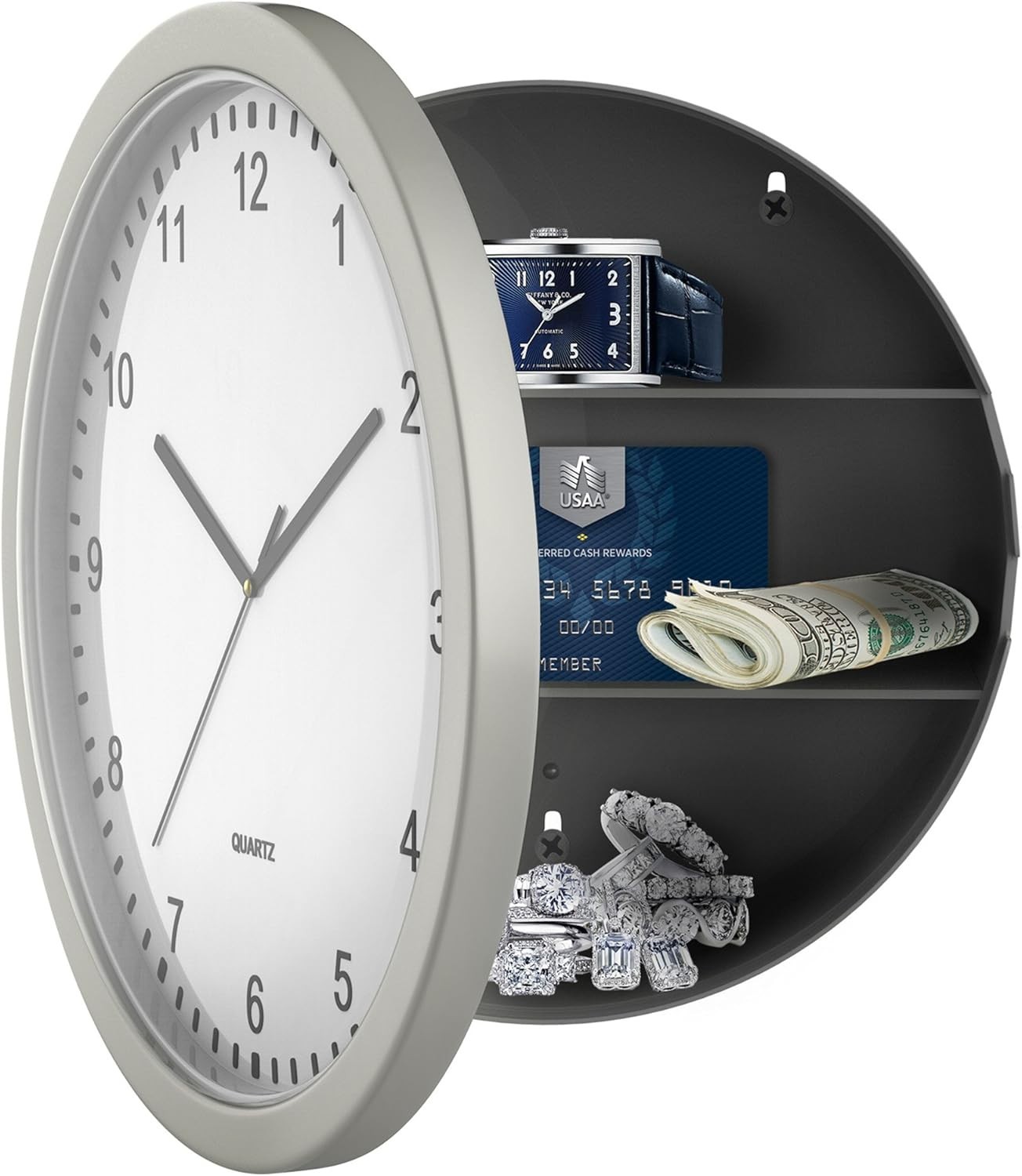MEJOR Reloj Caja Fuerte De Seguridad Oculta Muro Secreto Joyeria Dinero Efectivo