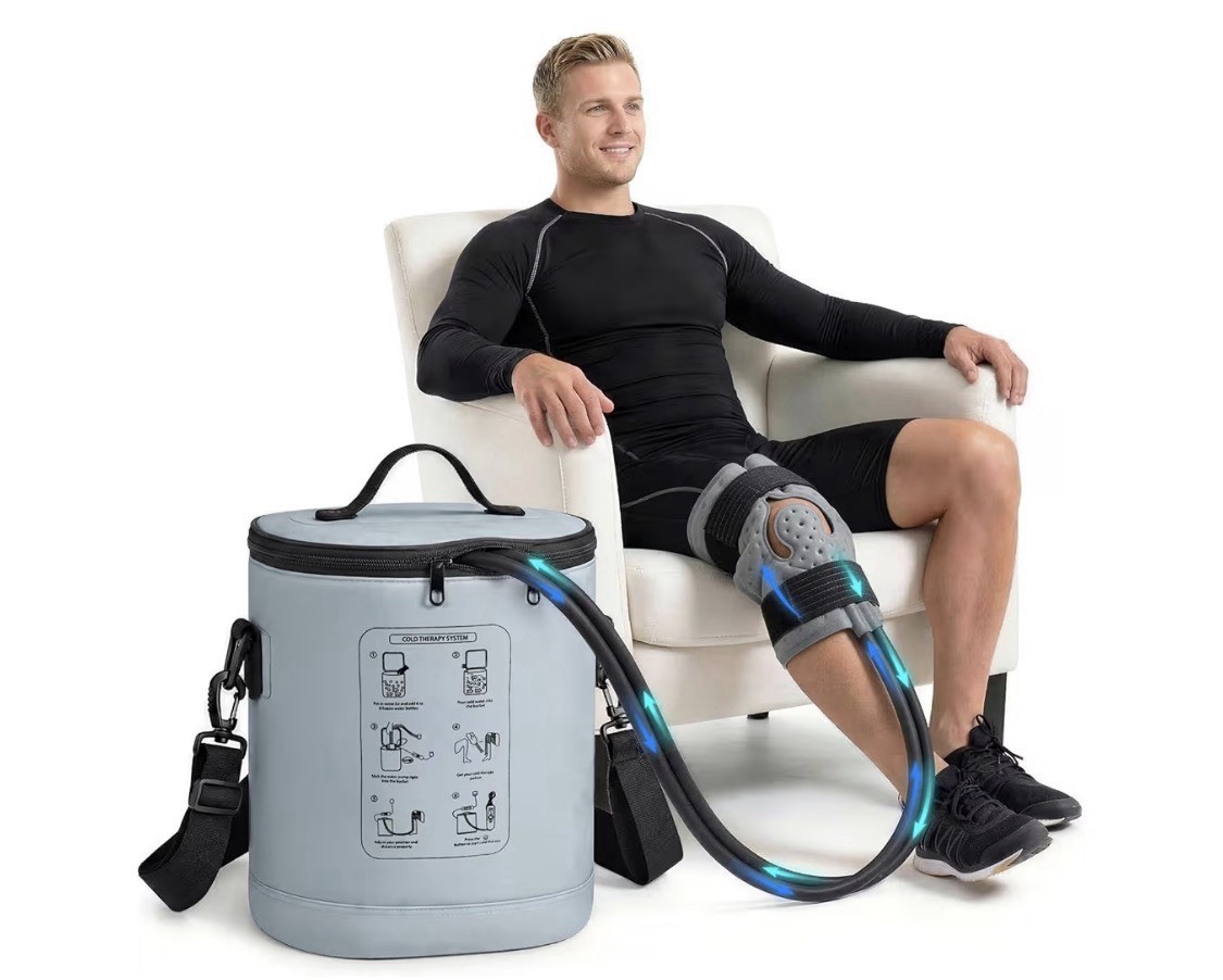 Cold Therapy System with Circulating Cooling Pad, Ultra-Quiet, Leak-Proof, Gray