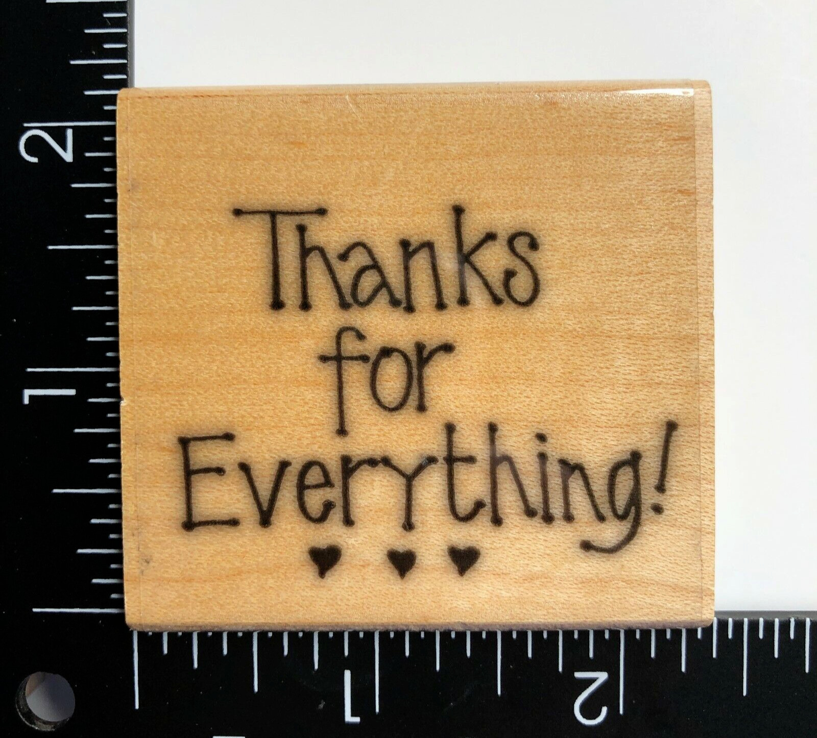 Artistic Stamp Thanks for Everything Hearts CS003 Wood Mounted Rubber Stamp