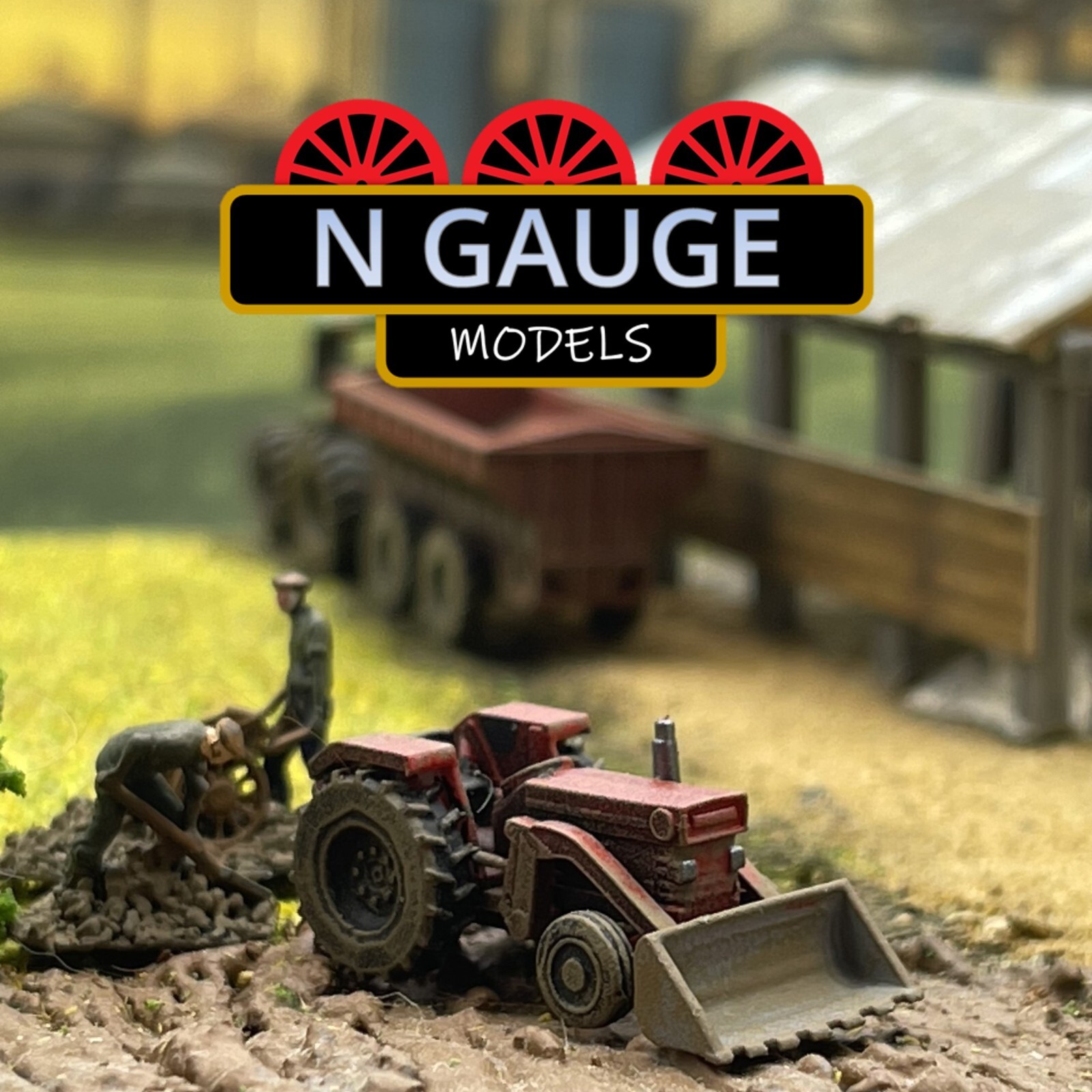 PAINTED - N Scale Gauge Vintage Front End Loader Tractor 1:148  (1:160 )