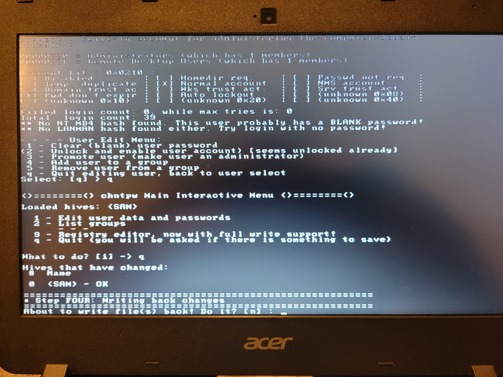 NT Password & Registry Editor (Blank Win10 Passwords ) Bootable on 4G USB Stick!