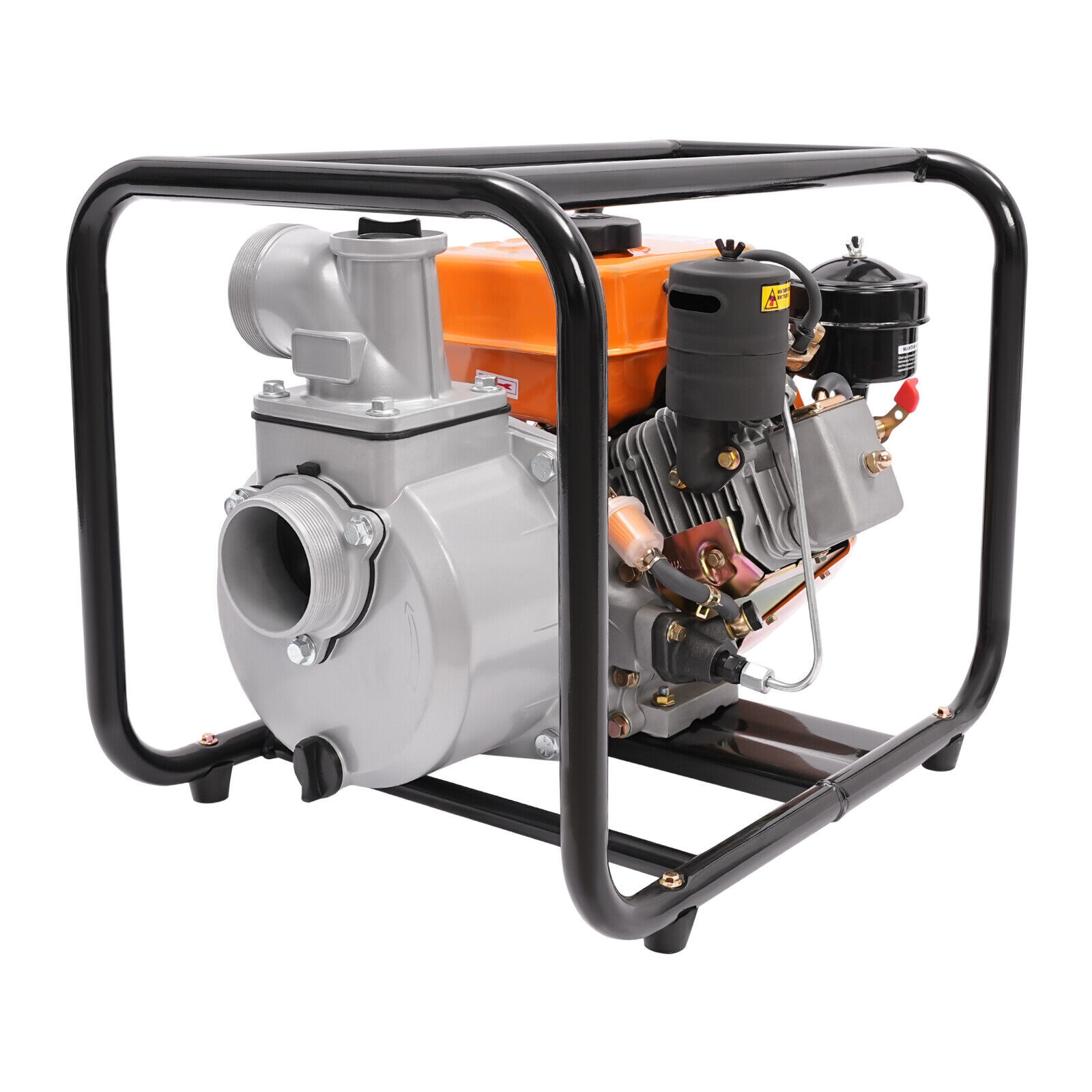 196CC Water Pump W/pipe,4l/1.06gal Diesel Powered 3600rpm Water Transfer Pump