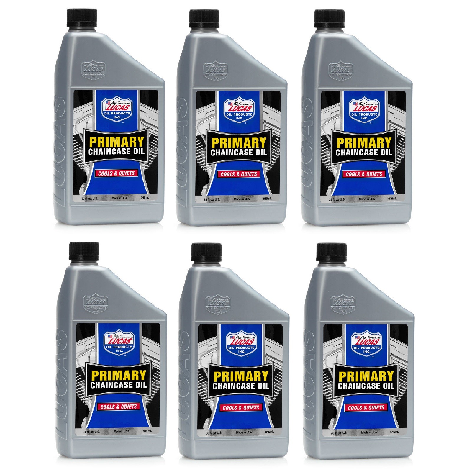 Lucas Oil Primary Chaincase Oil Blend Cools & Quiets 1 Qt Bottles Set of 6 10790