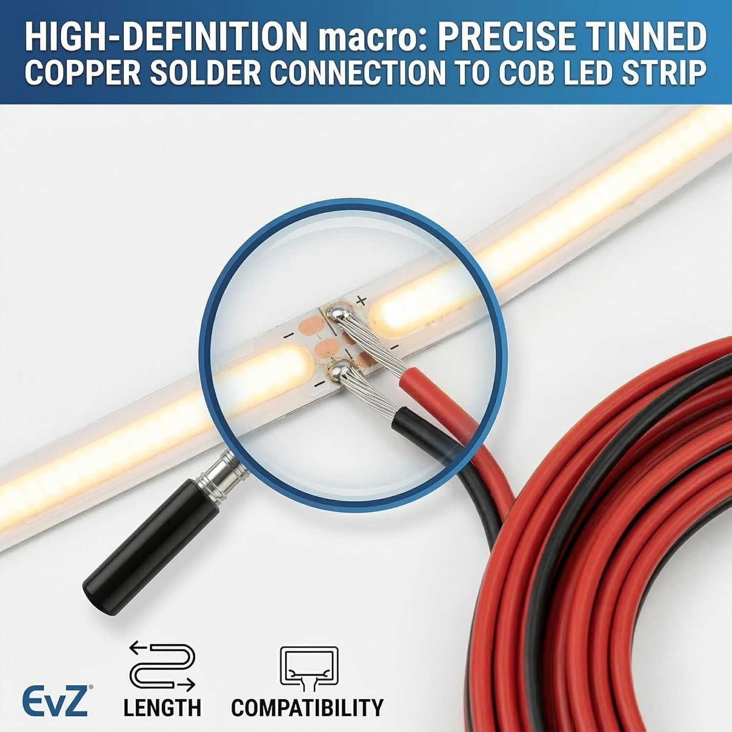 Versatile 20 AWG 2-Conductor Electric Cable - 66ft for Single Color LED Lighting