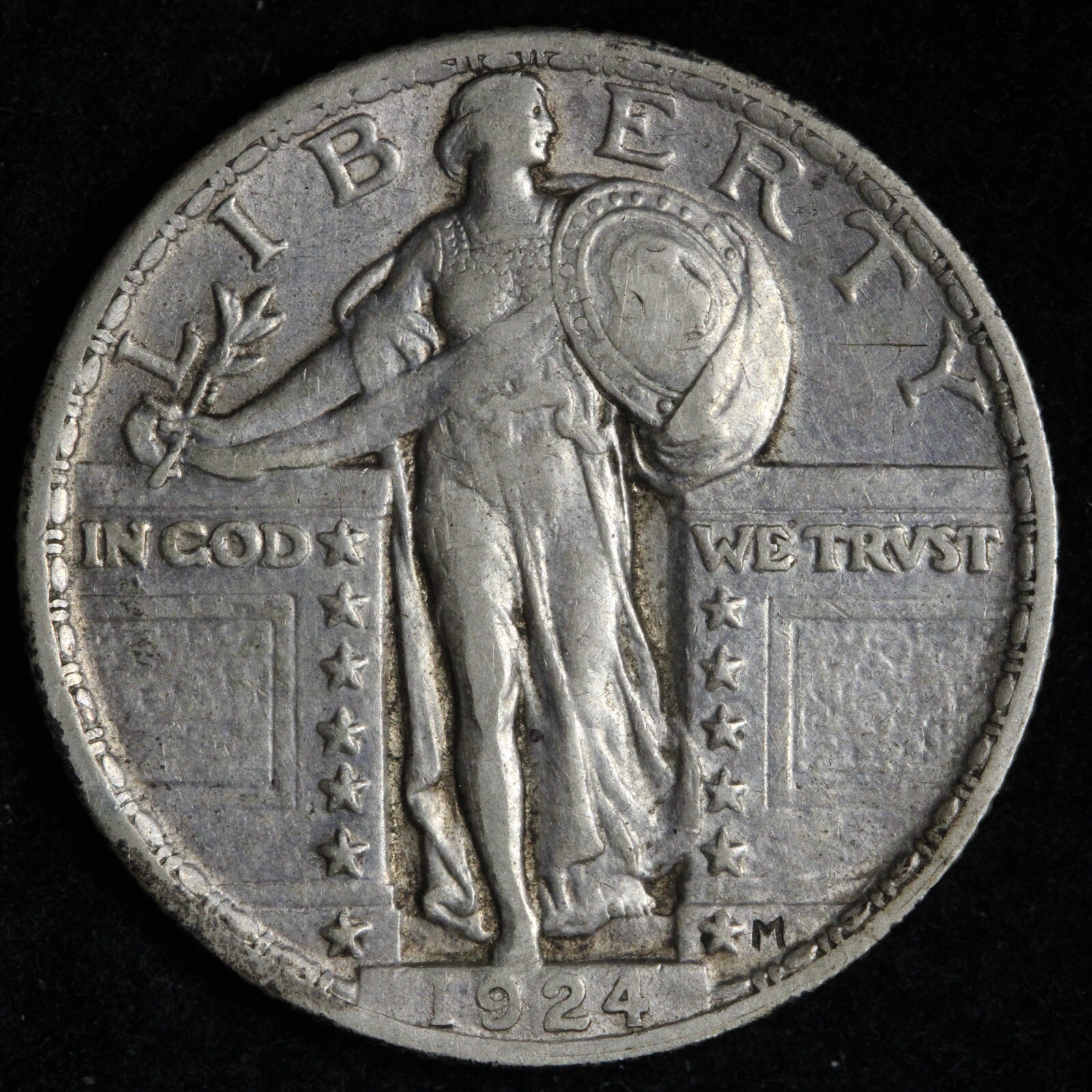 1924 Standing Liberty Silver Quarter AU E281 VIHM