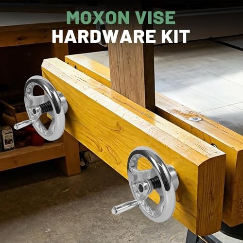 Upgraded Moxon Vise Hardware Kit with Revolving Knobs, Bench Vise Screw Kit