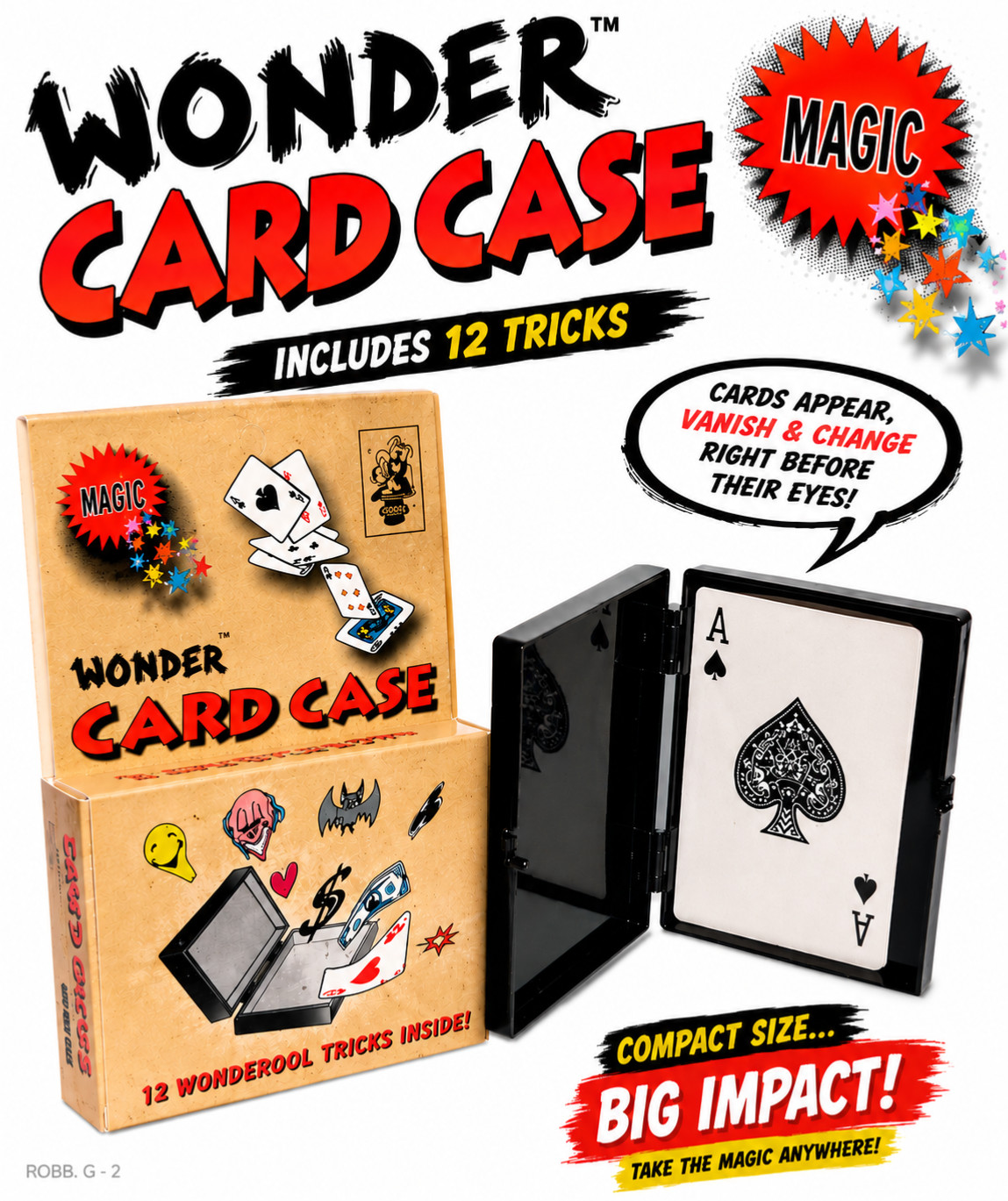 WONDER CARD CASE + 12 Magic Tricks With Easy Change Money Playing Gaff Beginner