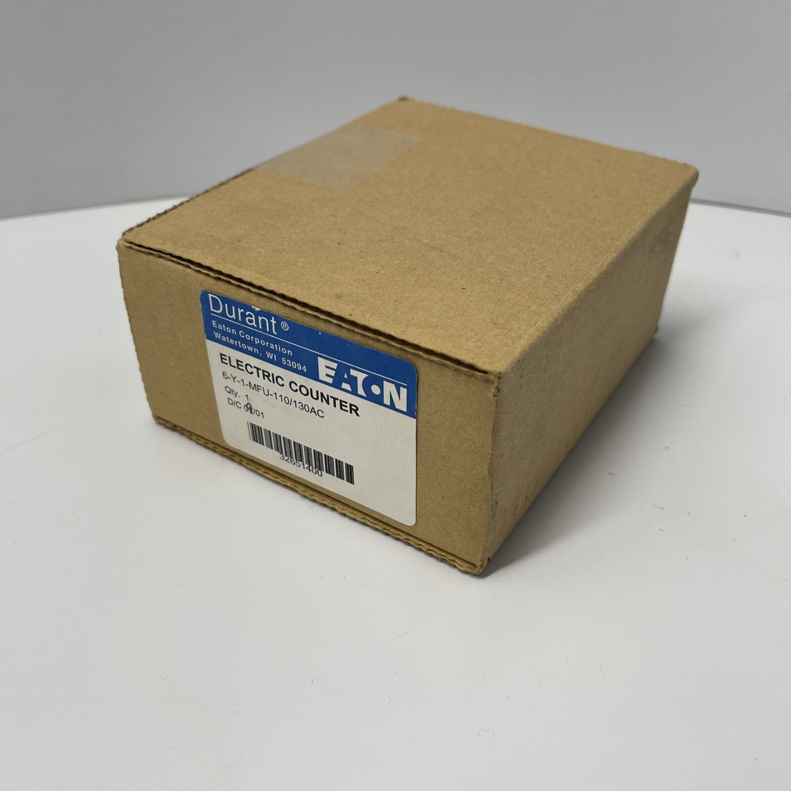NEW, COUNTER, EATON/DURANT, 6-Y-1-MFU-110/130VAC, 6-DIGIT, 32657-400. (9E-3)
