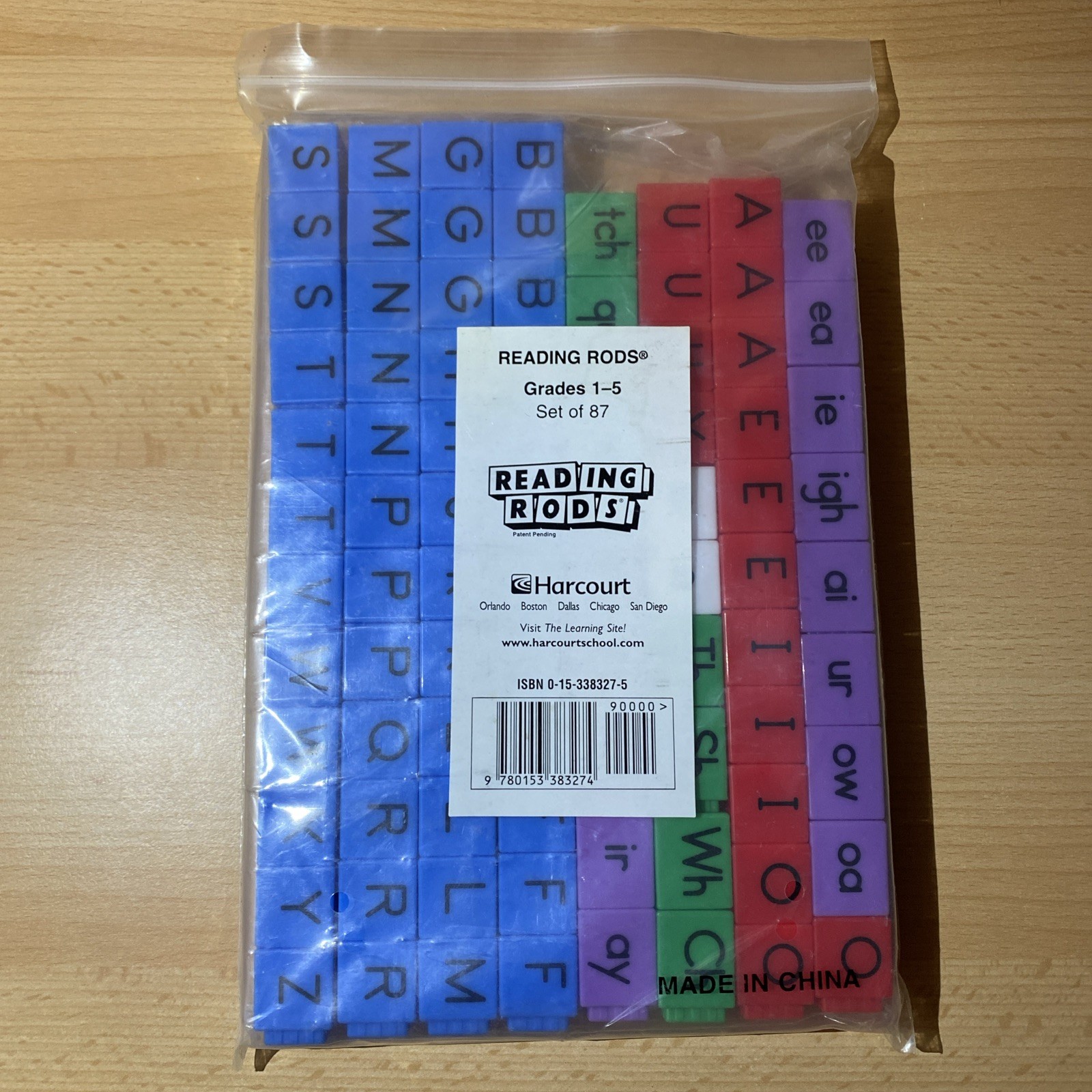 Reading Rods Harcourt School Grades 1-5 Learning Tool Pack Of 87