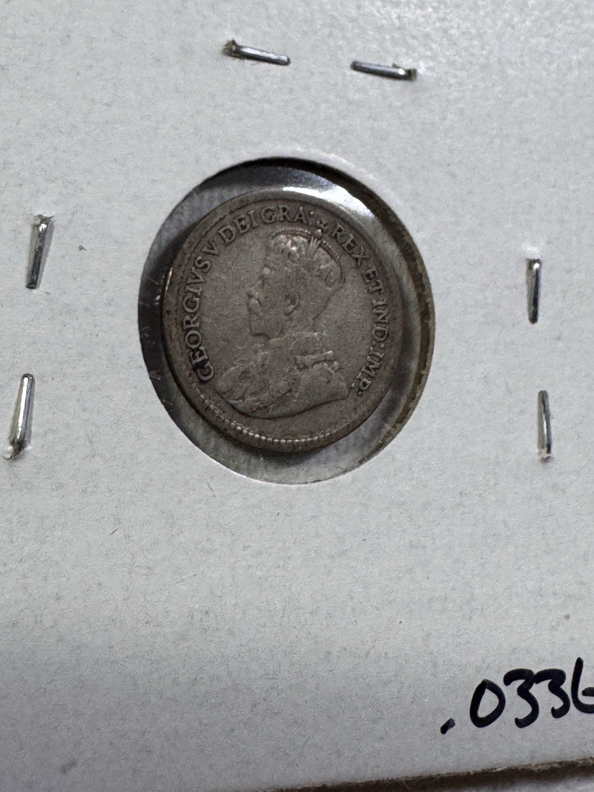 1914 Canada 5 Cents Silver Coin Cleaned