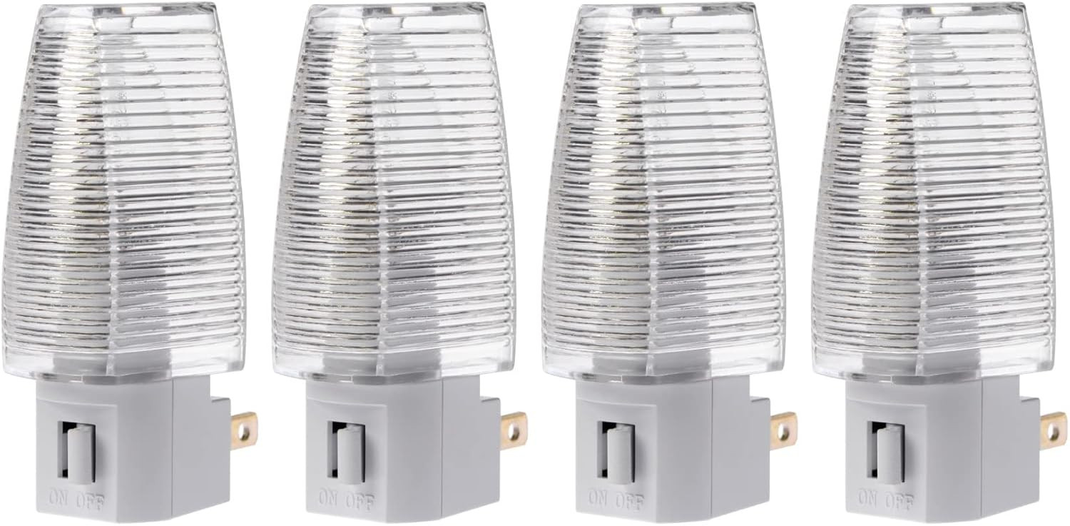 Plug in Night Light with Manual On/Off Switch for Hallway, Kid’s White