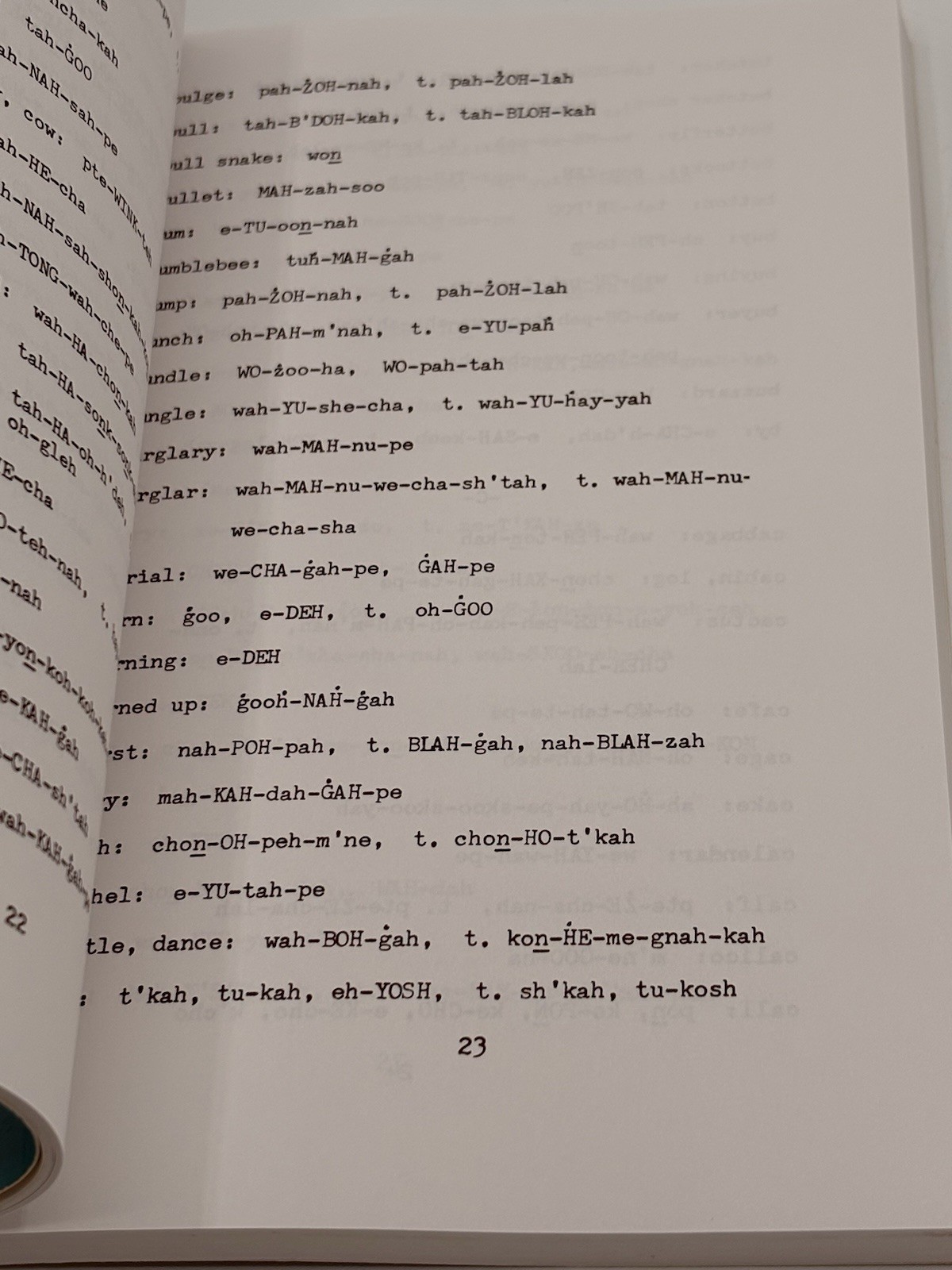 Dakotah Sioux Indians Dictionary Paul Warcloud 1999