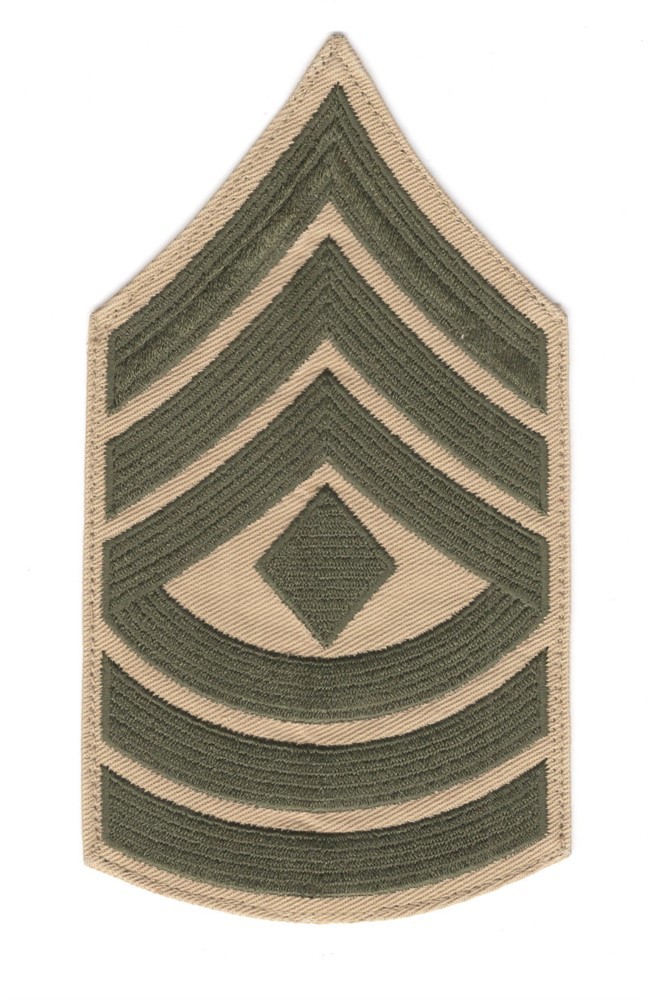 USMC Marine Corps Rank Chevron 812: First Sergeant, single - khaki