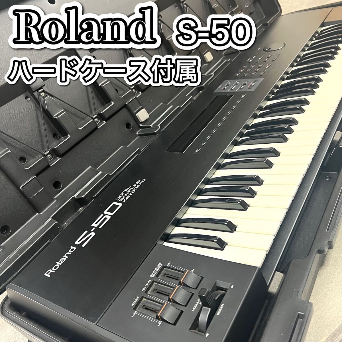 Roland S-50 61-Key Digital Sampling Keyboard Vintage Power On W/ Hardshell