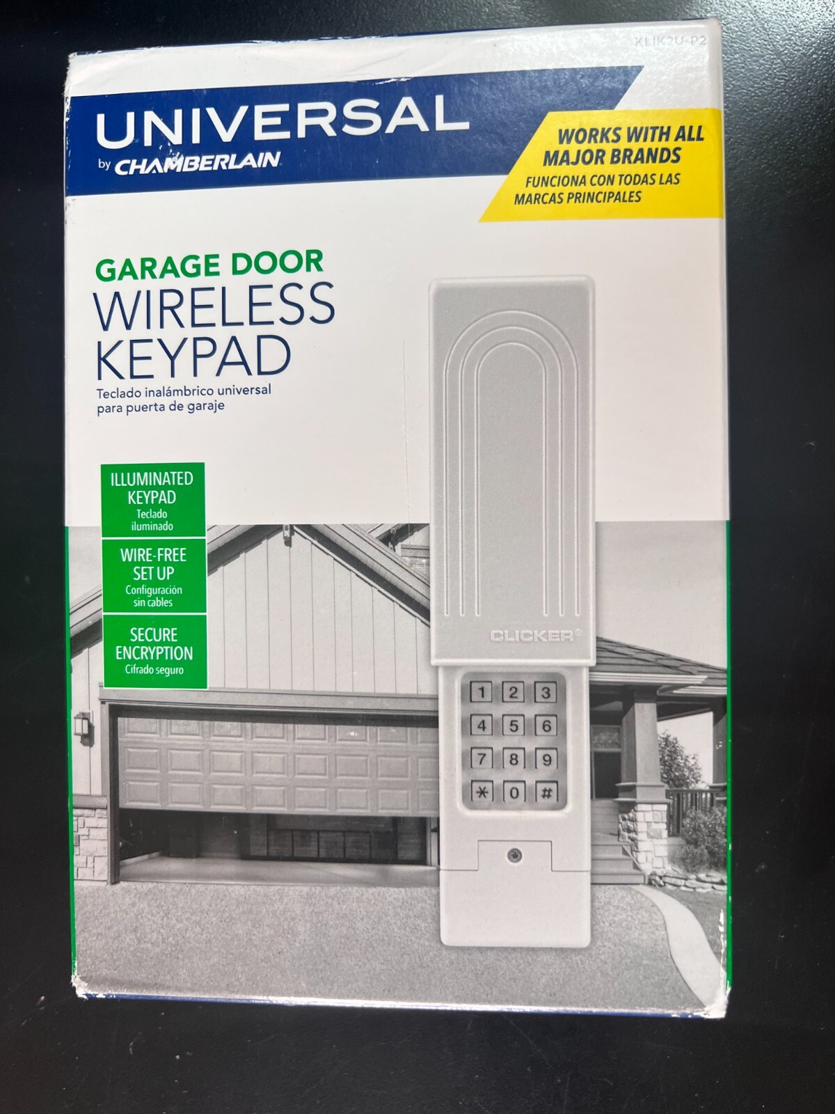 Chamberlain Universal Garage Door Wireless Keypad KLIK2U-P2 3419/OB