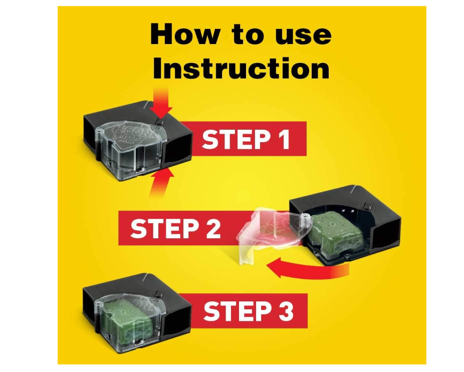 d-CON Refillable Corner Fit Mouse Bait Station, 1 Trap + 18 Bait Refills