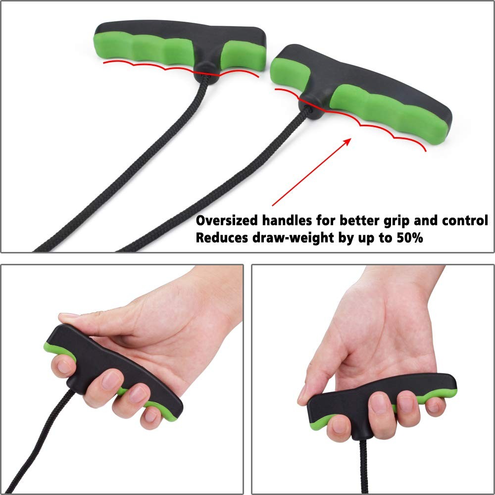 Crossbow Cocking Device Double Handle Crossbows Rope Black Rope(Extra Handle)