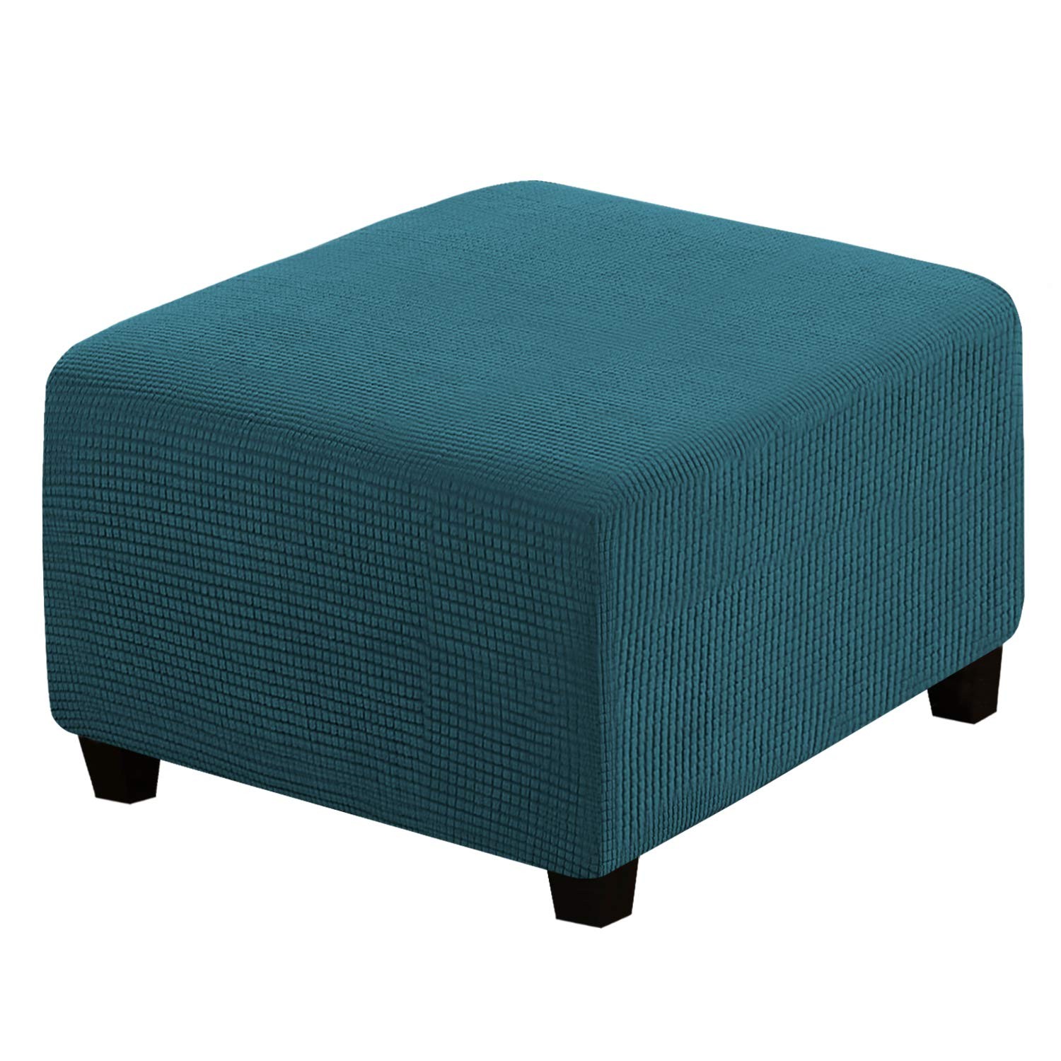Square Jacquard Ottoman Covers Ottoman Slipcovers Folding Storage Stool Prote...