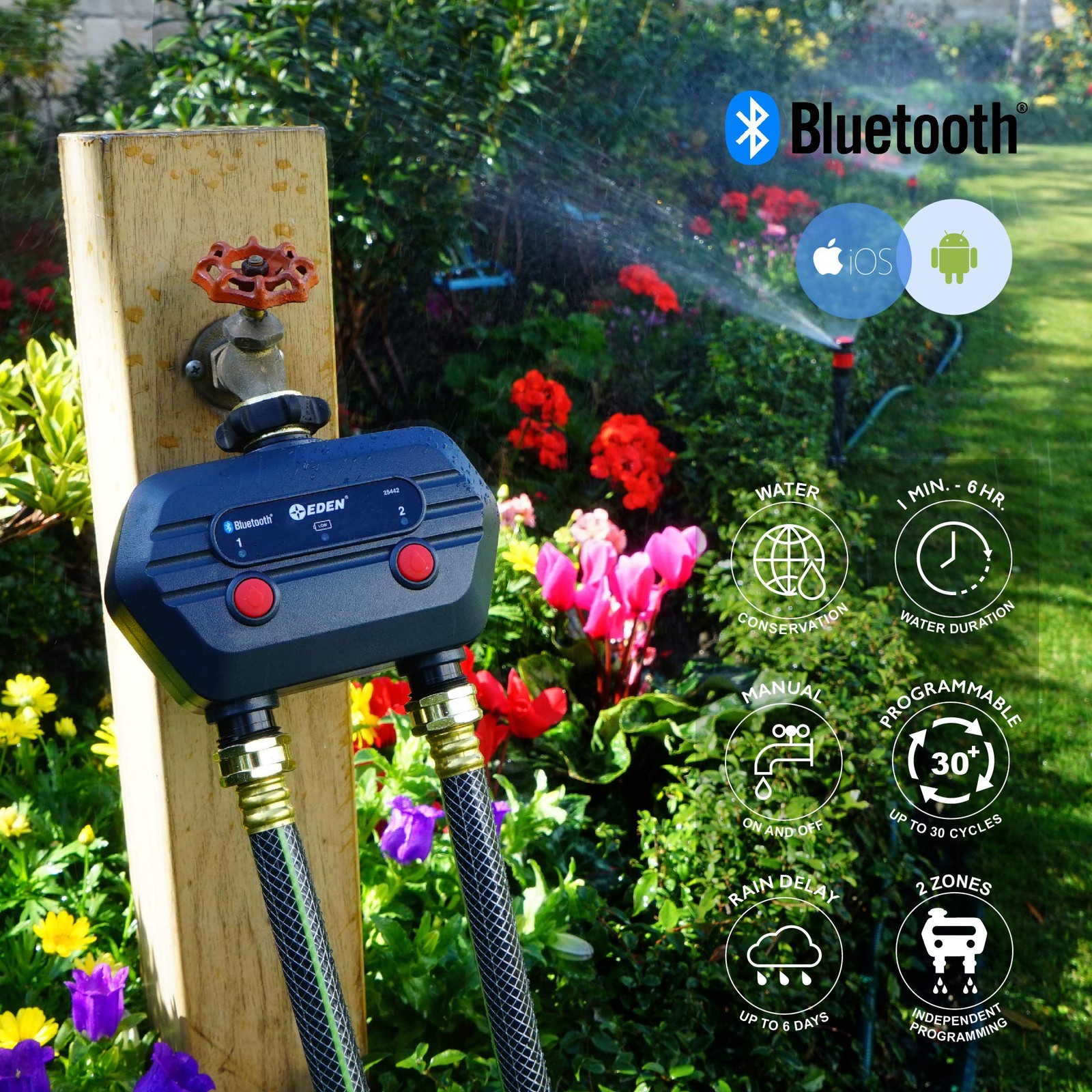 Eden 93442 2-Zone Bluetooth Water Timer For - Via App