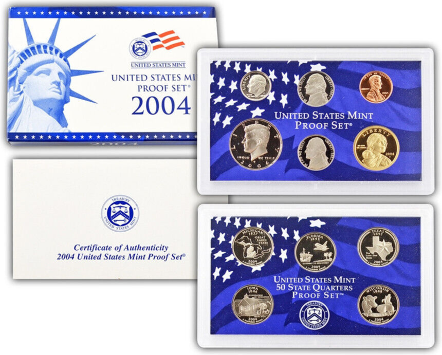 2004 US Proof Set ~ 10 Coin ~ Original Government Packaging OGP