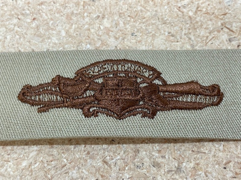 US Navy ENLISTED SURFACE WARFARE Breast Patch Desert Tan Sew on Tab EXW