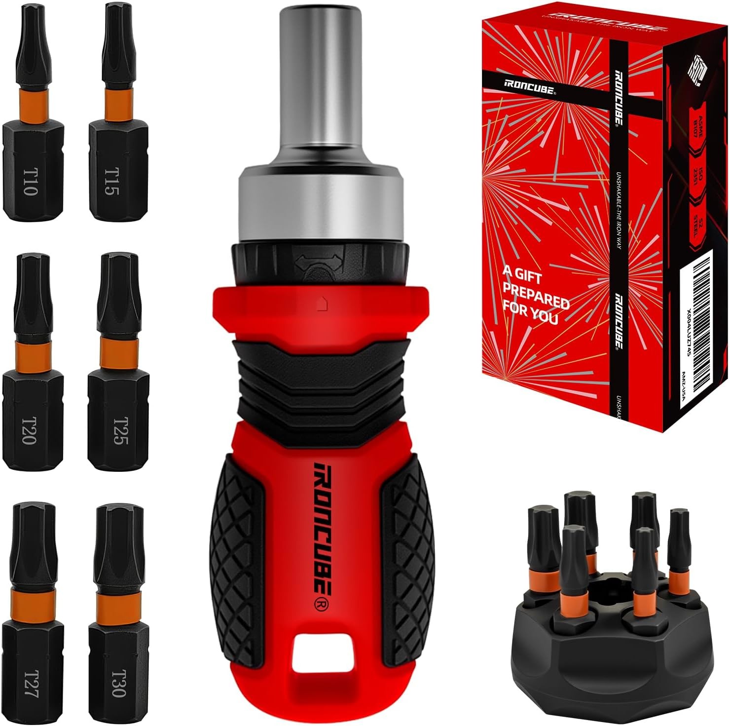 Magnetic Torx Screwdriver Set: 6 in 1 Multi Bit Drive Set with Interchangeable R