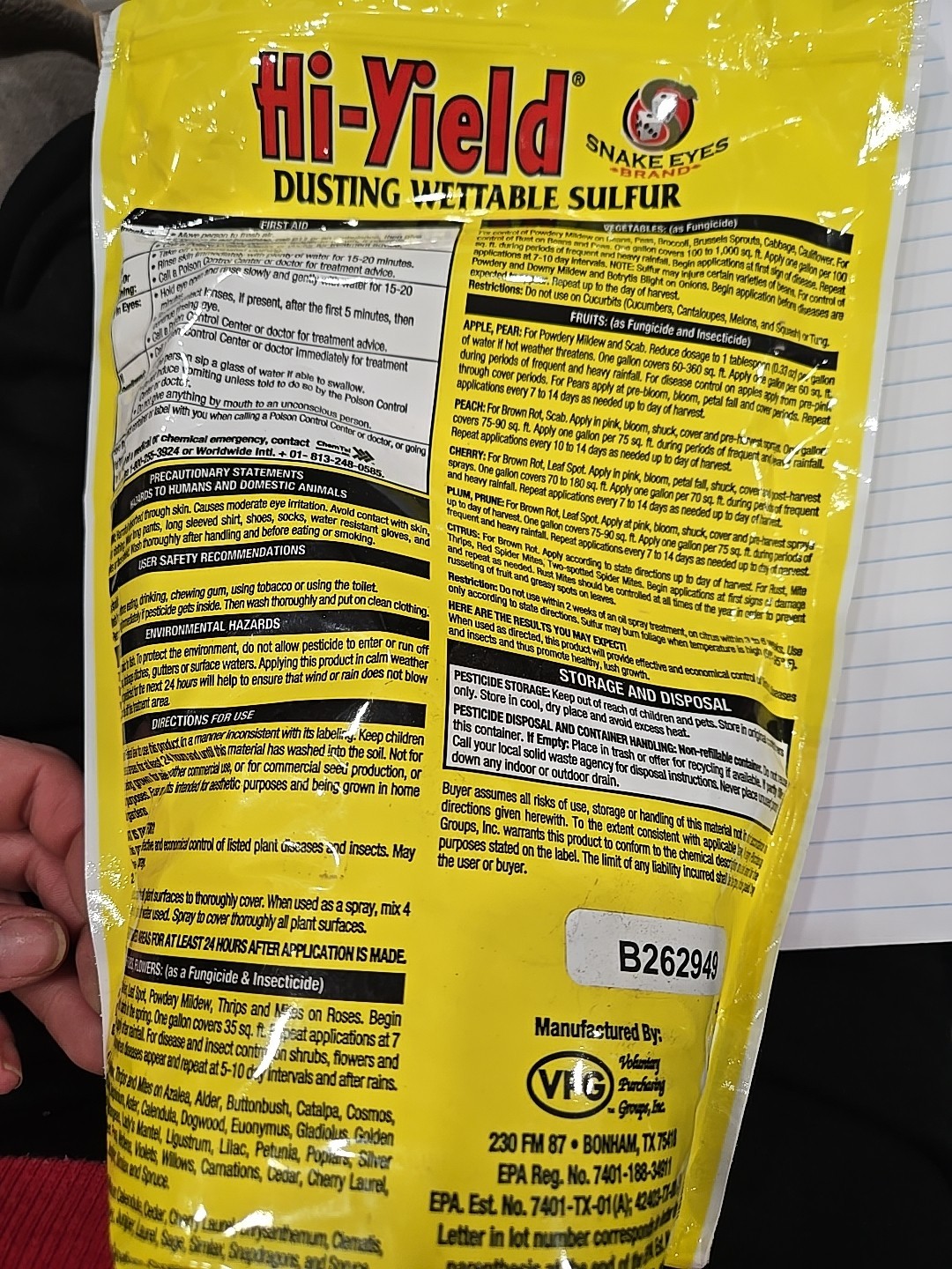 Hi-Yield Wettable Sulfur Powder - 4lb (32188)