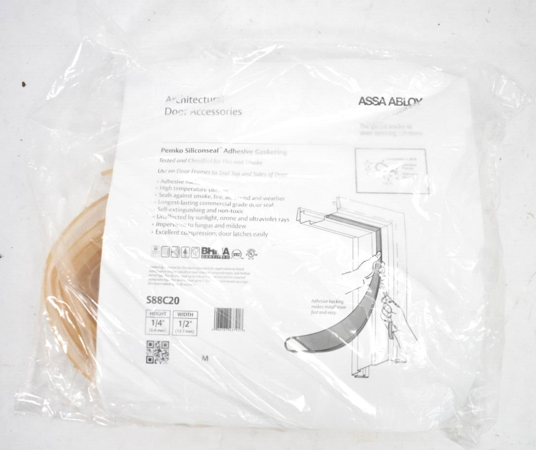 Pemko Assa Abloy Siliconseal Adhesive Gasketing Genuine OEM 1/4" x 1/2" W S88C20