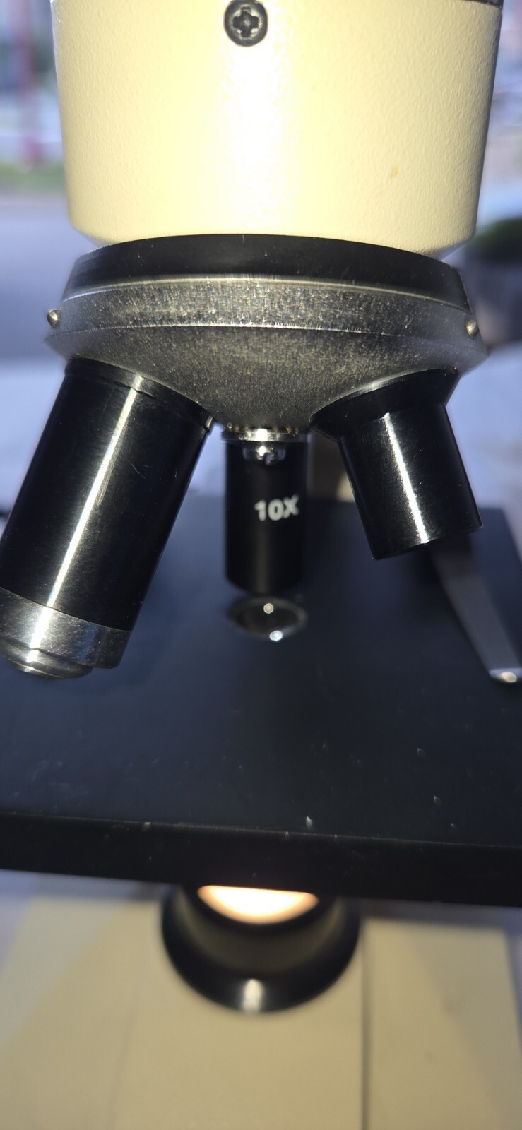 Vintage Student Microscope WF10X Eyepiece 4X 10X 40X Objectives (#0008)