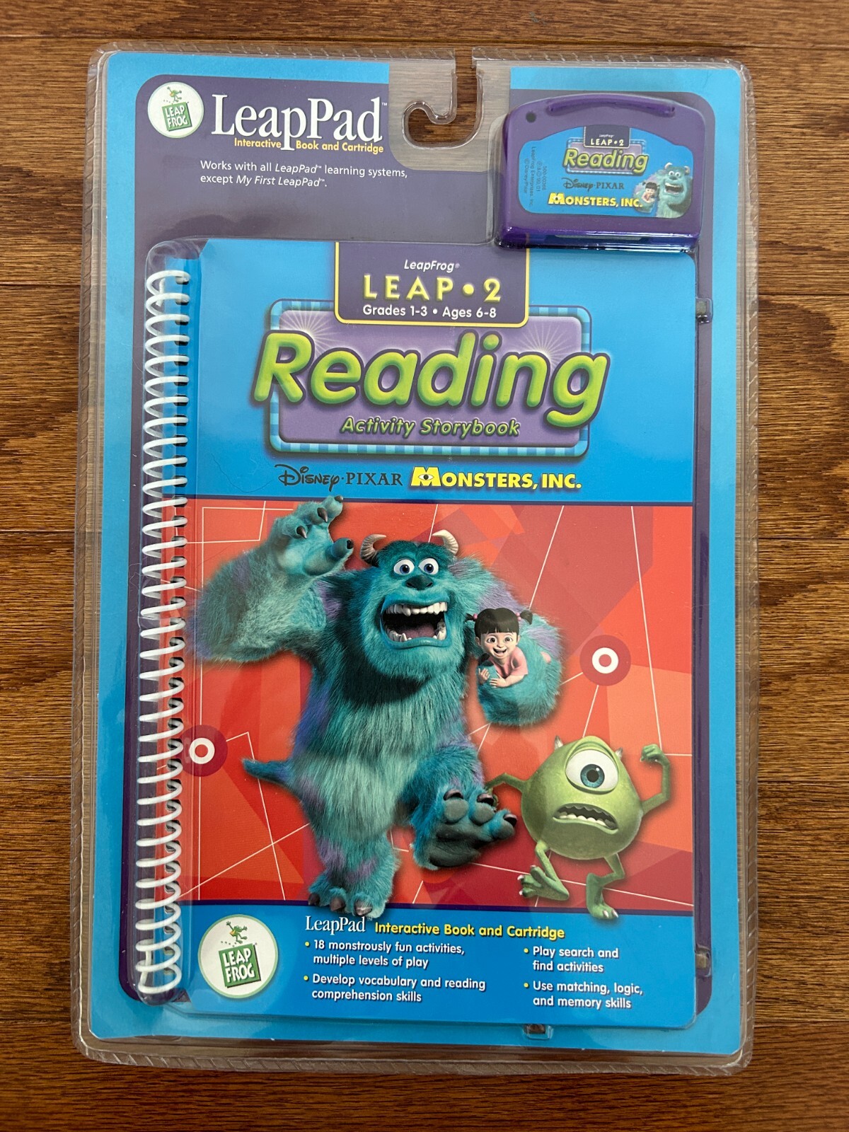 2001 {LeapFrog} "LEAPPAD" LEAP 2 "MONSTERS, INC." {READING} Book/Cartridge, NEW!