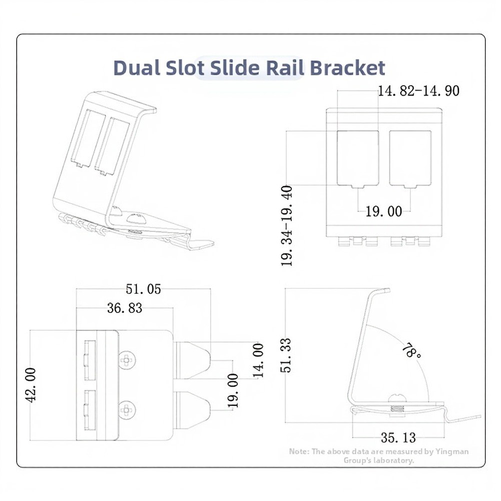 Network Module Metal Bracket Set 2pcs for RJ45 with Slide Rail Compatibility