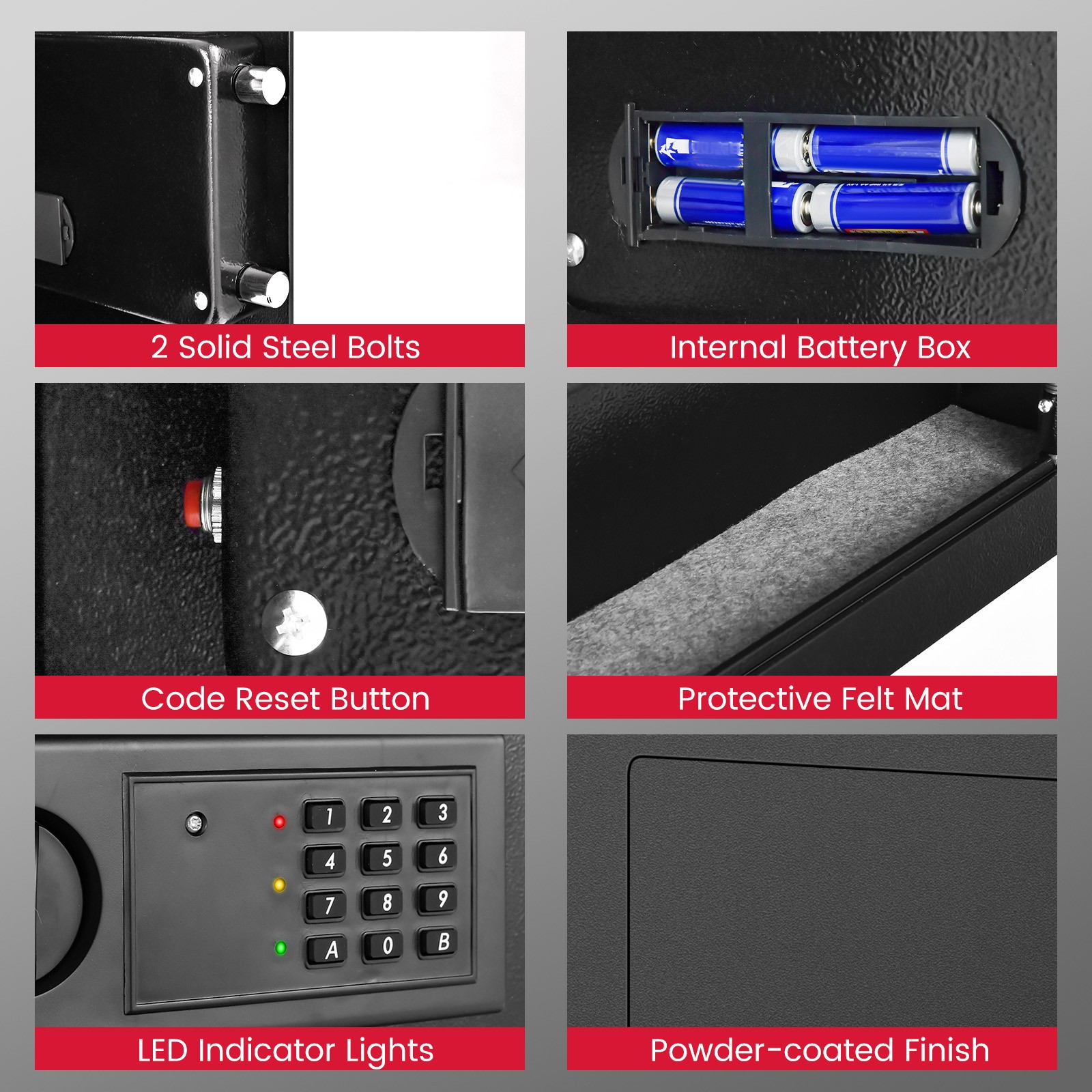 Wall Safe Box, Electronic Flat Wall Safe with Digital Keypad & 2 Emergency Keys