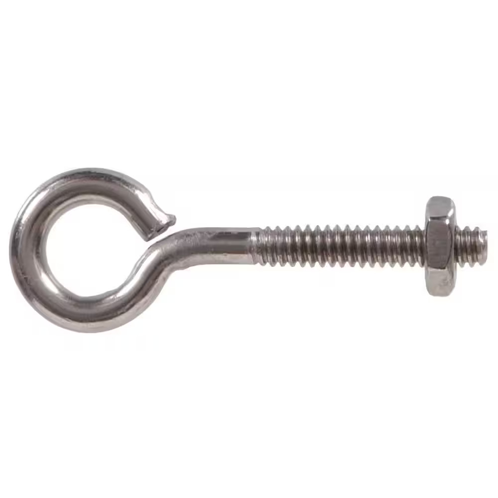 #10 - 24 Tpi X 2 In. Stainless Steel Eye Bolt with Nut (10-Pack)