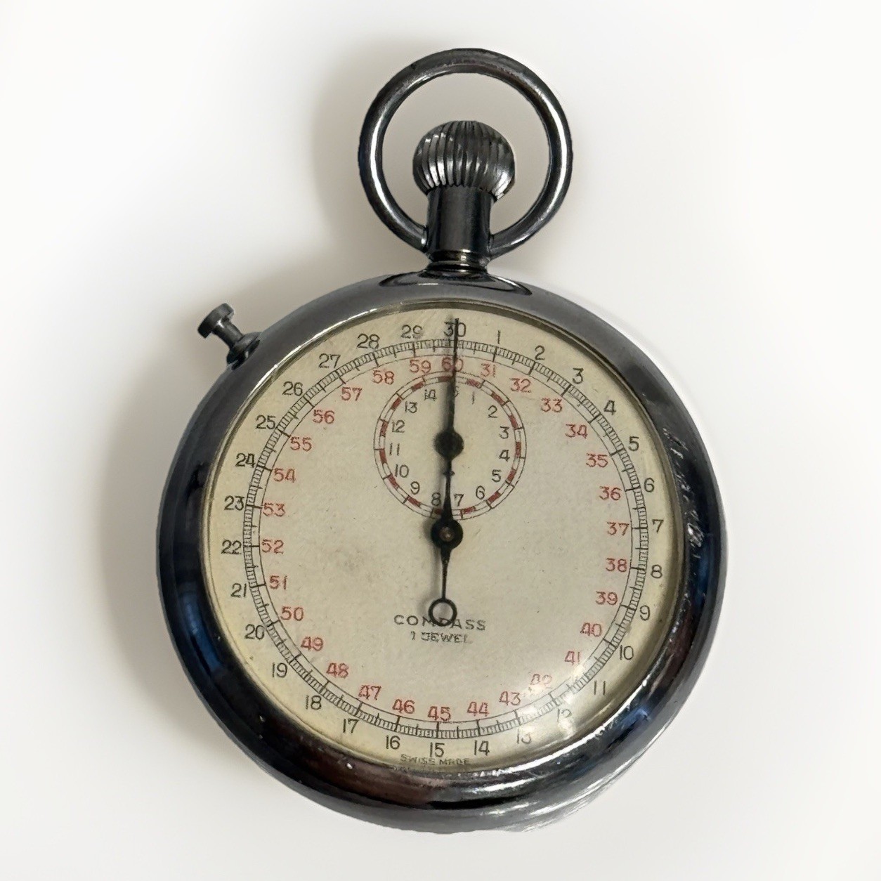 COMPASS SWISS MADE 1 JEWEL STOPWATCH - Untested